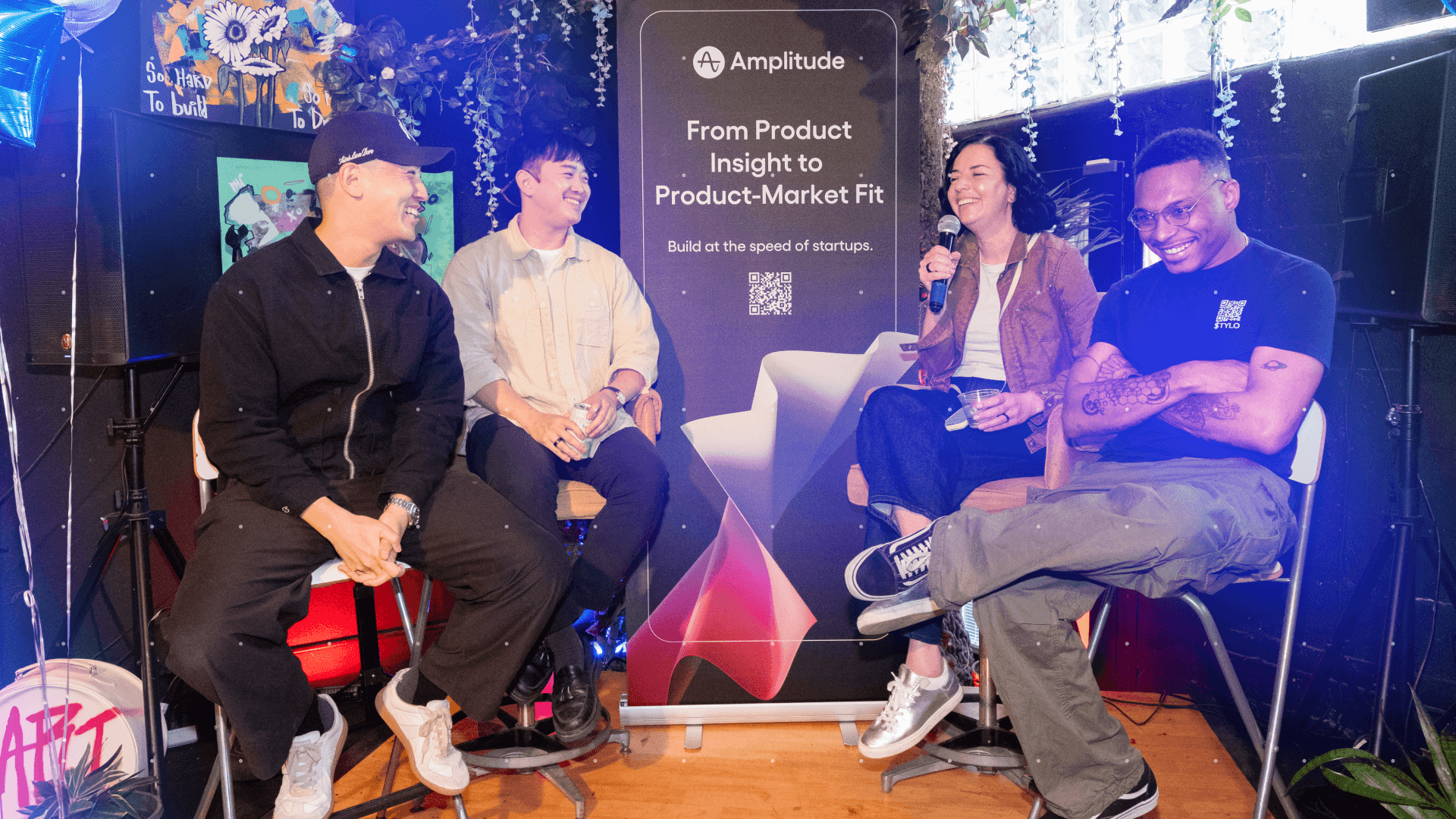 A hip founders panel of Frank Lee, Eric Kim, Yana Welinder, and Kemel McKenzie have a pleasant conversation about AI and startups