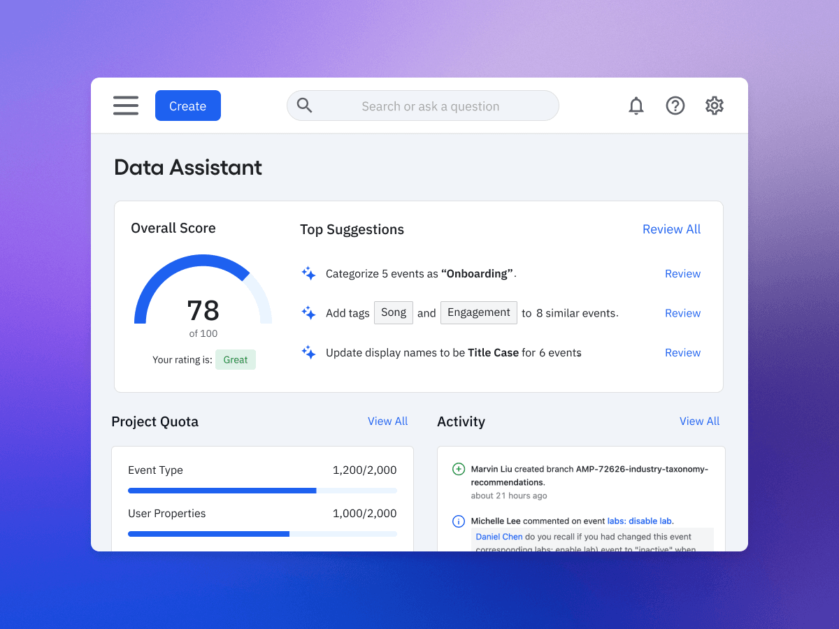 Data governance interface showing data quality and compliance controls