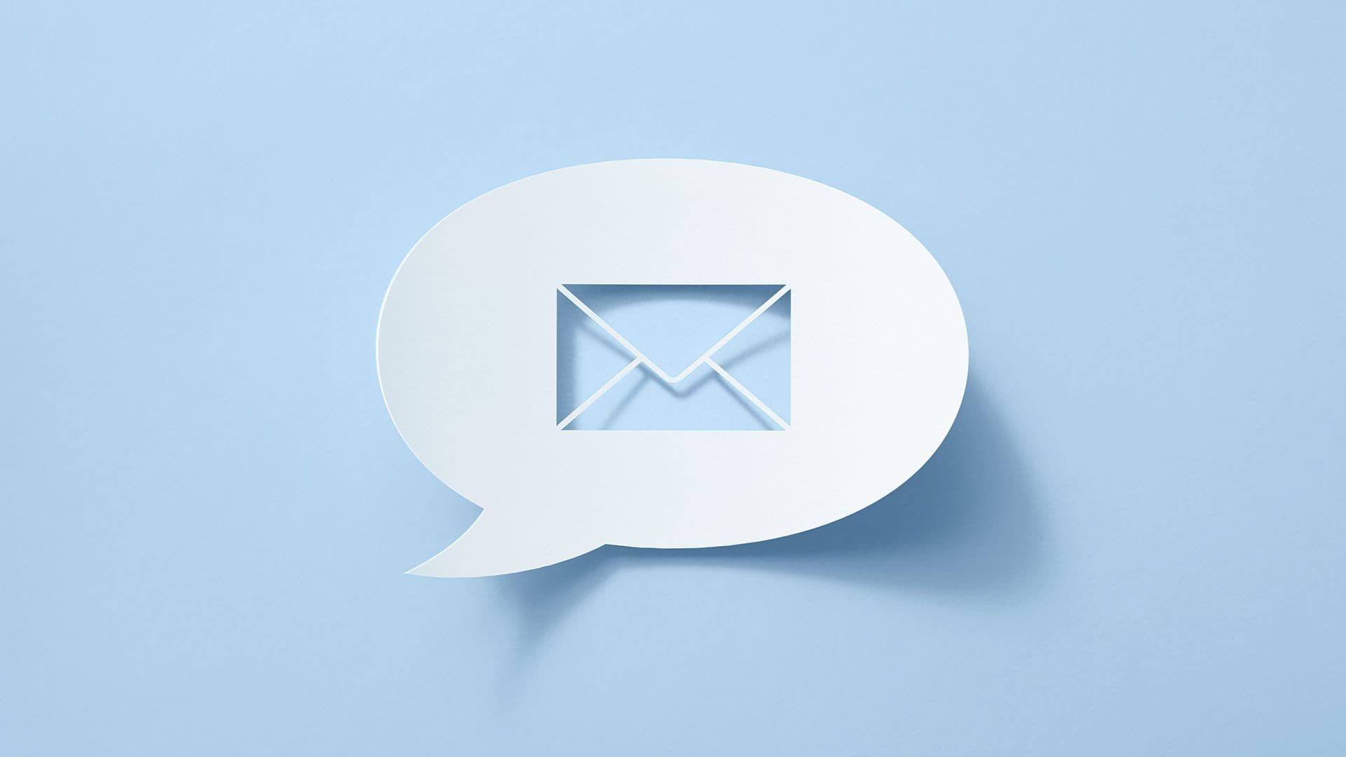 Chat bubble with an email icon in the middle