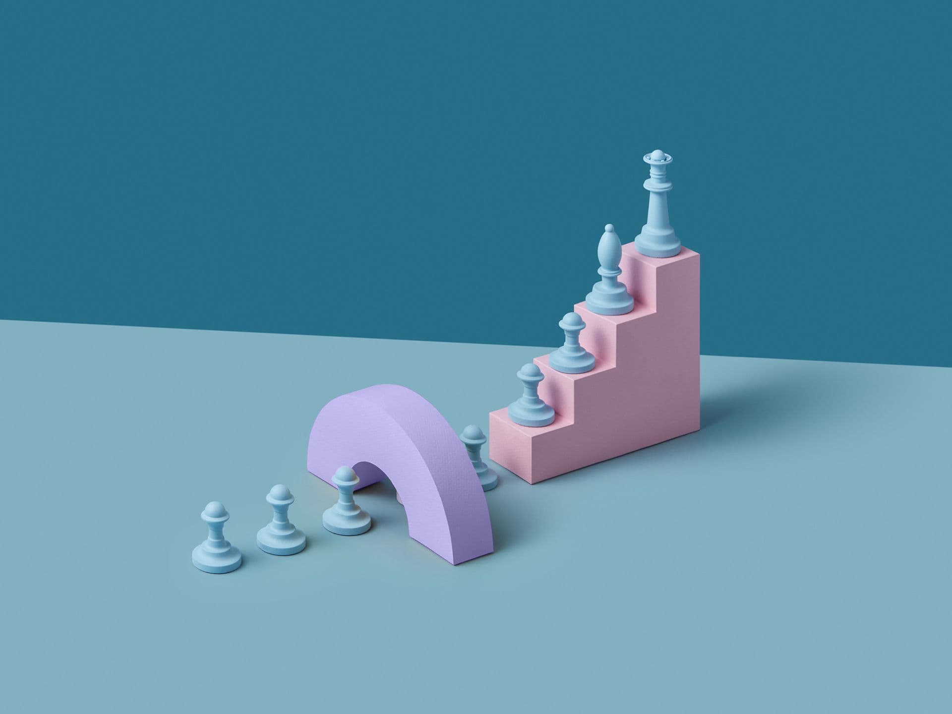 A picture abstractly representing a customer journey